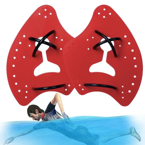 Soft Swim Paddles - Adjustable Hand Training Paddles, Multi-Hole Swimming Aid, Stroke Improvement Device, Lap Pool Accessory | S