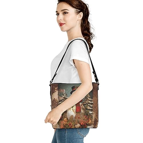Image of HUGS IDEA Handbags for Women Large Capacity Hobo Bags Leather Bucket Top-handle Purse