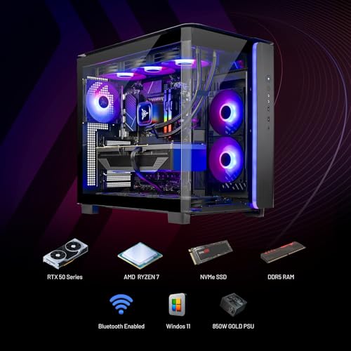 Skytech King 95 Gaming PC Desktop, Ryzen 7 9800X3D 4.7 GHz (5.2 GHz Turbo), NVIDIA RTX 5080 16GB, 2TB Gen4 NVMe SSD, 32GB DDR5 RAM 6000 RGB, 850W Gold ATX 3 PSU, 360mm ARGB AIO, Wi-Fi, Win 11 by Skytech Gaming - Image 3