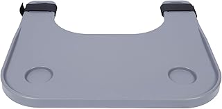 PenRux Removable Wheelchair Tray Table Dining Table Board with 2 Cup Holder, Plastic Removable Wheelchair Lap Tray Portable Wheelchair Desk Accessories for Disabled Eating Reading