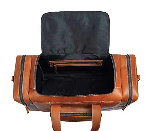 Leather duffel bag 24 Inch U Zip holdall Travel sports Duffle Weekend gym Sports4