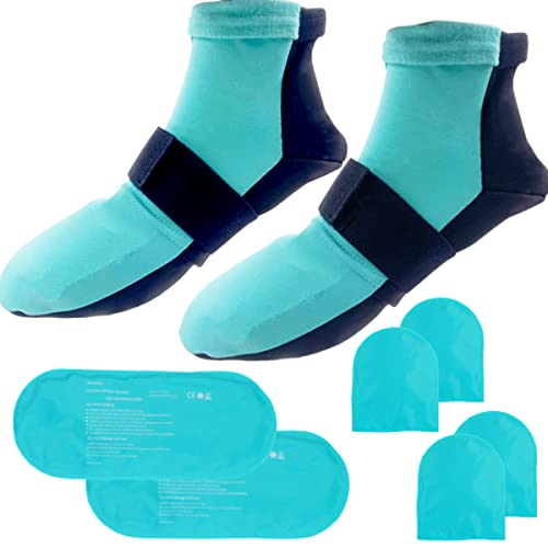 Cold Therapy Socks, Foot Ice Pack, Cold Hot Therapy Socks, Cold Therapy Socks with Reusable Gel ice Packs, for Sprains, Muscle Pain, Bruises, Swelling, Arthritis,Plantar Fasciitis(a Pair)