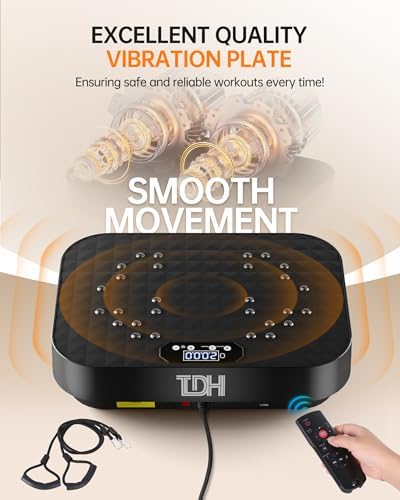 TDH Vibration Plate Exercise Machine, Power Plate Vibration Platform for Weight Loss,Vibrating Plate for Lymphatic Drainage, Shaping Toning with Resistance Band,Home Gym 8 41TmQCDY+5L. AC