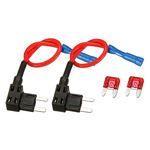 Kesoto 2 conectores de fusível de circuito ATS, mini adaptadores de circuito duplo, baixo
