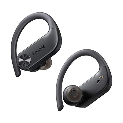 Wireless Earbuds with Earhooks, Dudios IPX7 Waterproof Sports Headphones 56 Hours Playtime, in Ear/Deep Bass/Built-in Microphone/USB-C/Touch Control/Noise Cancelling, Sports Earphones for Running Gym