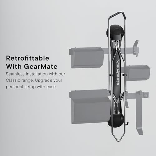 Image of Steadyrack Bike Rack - Pivoting Mountain Bike Rack, Holds Up to 77 lbs, Fits 24 inch-29 inch Wheels, 2.1 inch-2.8 inch Tires, Foldable Wall Mount for Space-Saving Bicycle Storage