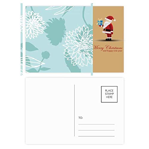 Cartes postales rigides chrysanthème et Art Père Noël pour éviter les vœux banals