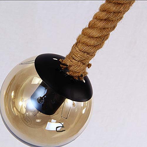 Lustre corde de chanvre E27 style industriel rétro pour déco loft - 6