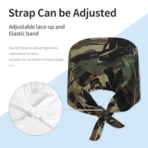 Image of Adjustable Working Cap Breathable Unisex Women Men Elastic Bandage Tie Back Hats Scrub Nursing Doctor Surgeon Cap