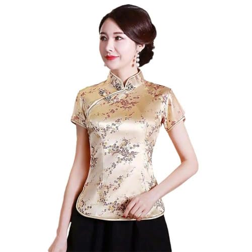 Haut d'été traditionnel chinois femme anti-chaleur au style rétro