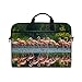 Produktbild Ahomy 14 Zoll Laptoptasche Pink Karibik Flamingos Canvas Stoff Laptop Tasche Bussiness Handtasche mit Schultergurt für Damen und Herren