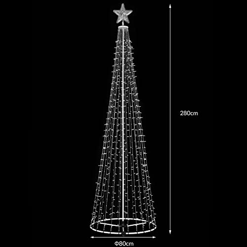 Bakaji Albero Di Natale Luminoso 280 Cm Led Luci Con Giochi Di Luce Struttura In Metallo Decorazione Natalizia Design Minimal Artificiale Arredamento Natalizio Addobbo (Blu 753 Led) - 2