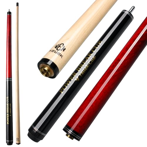 YEUEK 3-Piece Heavy Jump Break Cue Stick 21oz,Canadian Maple Wood Pool Stick,13.5mm Bakelite Tip for Explosive Breaks and Effortless Jumps