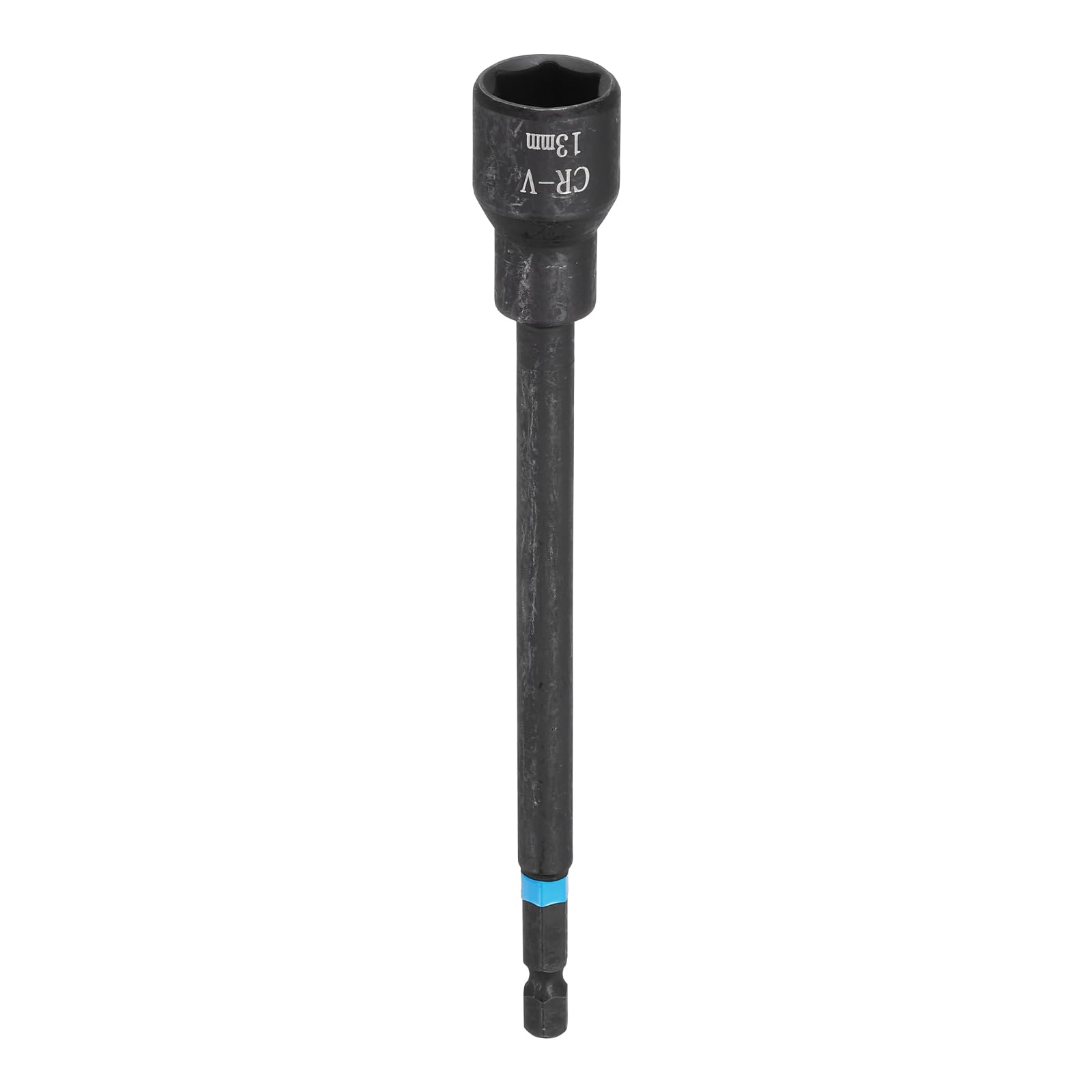 sourcing map Nut Driver Drill Bit 13mm Metric Socket 1/4" Hex Shank 6" (150mm) Magnetic 6-Point Sockets Quick Change Cr-V Steel Bolt Setters for Power Drill Drivers