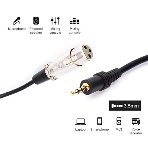 Cable XLR hembra a Jack 3.5 mm macho 3 pines 3 m miniatura 2