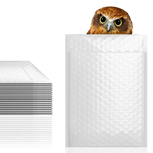 Amiff Pack of 10 White Poly Bubble Mailers 14.75 x 19 Bubble Padded Envelopes 14 3/4 x 19. Large Poly Cushion Envelopes. Poly Mailer Bags. Peel and Seal. Mailing, Packaging, Shipping.