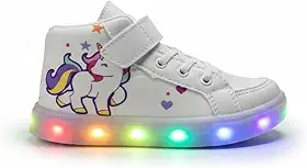 Tenis Infantil Meninas De Led Botinha Unicornio LIGHT