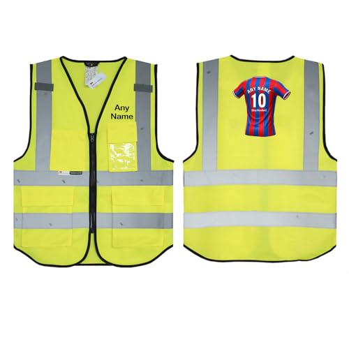 Gilet de sécurité haute visibilité bleu et rouge pour fan de football de Croydon SE25