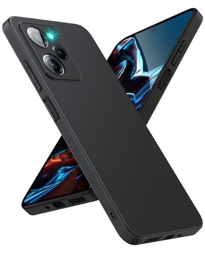 SineOrdo Funda Xiaomi Poco X5 Pro 5G Case,Carcasa Xiaomi Poco X5 Pro 5G Funda Móvil Ultrafina Suave Silicona TPU Cover Resistente - Negra