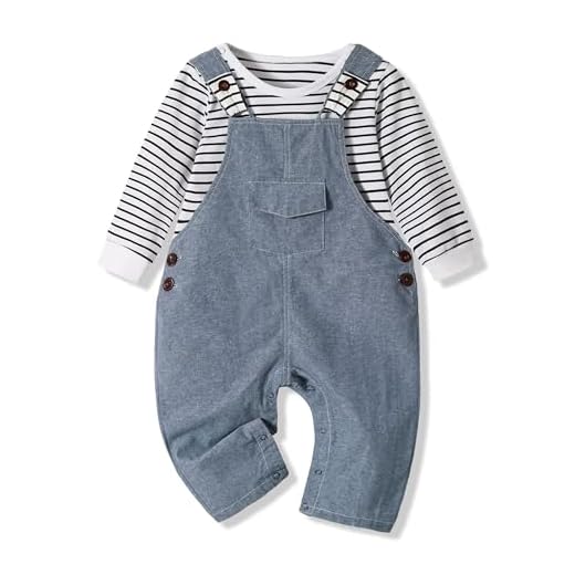 Volunboy Ropa de Bebé Recien Nacido Dinosaurio Conjunto para Niño Niña Body de Manga Larga Mono de Trabajo 2 Piezas (Denim, 9-12 meses,Tamaño 73)