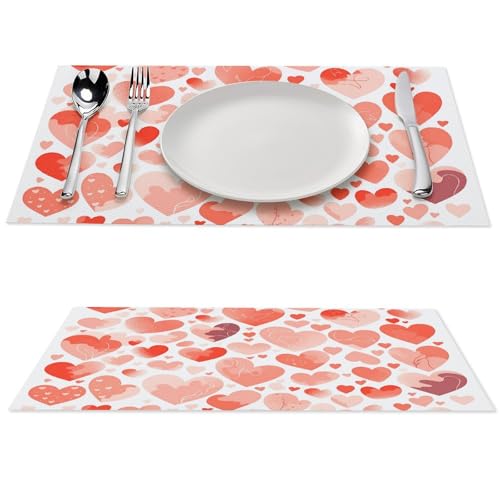 Set de table cœur PVC lavable durable pour cuisine et salon