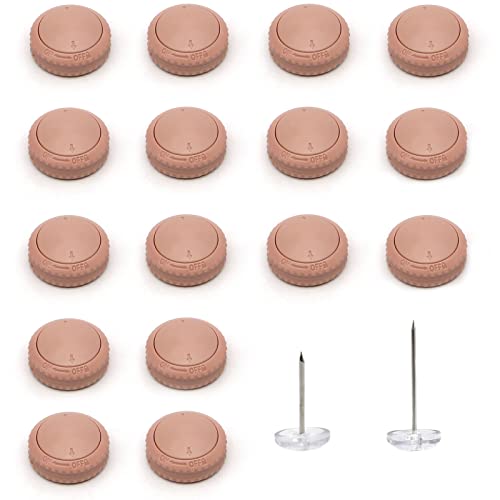 MYMULIKE Lot de 16 clips de fixation ronds en forme de champignon rose avec boutons Cover