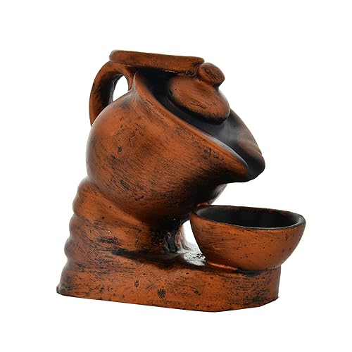 Image of CRAFTAM PolyresinFountain Smoke Backflow Incense Holder with10 Incense Cone Decorative Showpiece