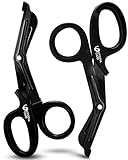 Utopia Care Medical Scissors Pack of 2, Stainless Steel EMT Trauma Shears for Nurses, Bandage Scissors with Stainless Steel Blades, All Purpose Surgical Shears, Black
