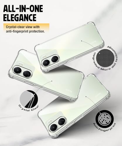 Image of WOW IMAGINE Clear Back Cover Case for Redmi 13C 4G | Poco C65 | Shockproof Soft TPU Case | Cushioned Edges for Ultimate Protection Back Cover Case - Transparent