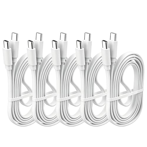 USB Type-C ケーブル 2m 5本セット LpoieJun 60W PD対応 3A 急速充電 【平型・高耐久TPE/断線防止】 USB2.0 データ転送 スマートフォン タブレット ノートPC 周辺機器 互換