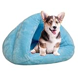 zhouyang Lit pour Chat Couvert - Donut de lit pour Chat à Capuchon pour Chiens,Triangle Fleece Pet Cave Bed Cuddler Burrow House Hole Igloo Nest Lit Confortable pour Chats et Petits Chiens