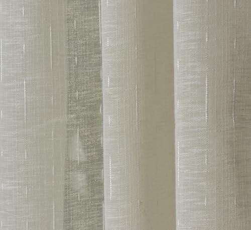 Image of Exporthub Cotton Sheer Curtains 9 feet Long Set of 2 for Long Door Curtains Cream Color - (EHSPR063 94)