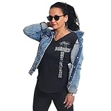 Yakuza Damen God Dye V-Neck T-Shirt, Schwarz, M