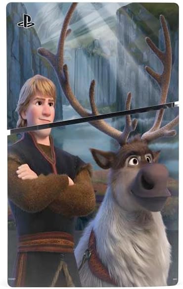Skinit Decal Gaming Skin Compatible with PS5 Slim Digital Edition Console - Officially Licensed Disney Frozen II Kristoff and Sven Design