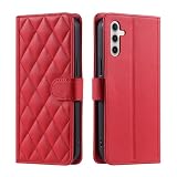 TIANDAFEIJIUB Do Samsung Galaxy A13 5G/A13 4G/A04S 4G/M13 5G/A04 4G, portfel etui z uchwytem na karty kredytowe, miękki magnetyczny pasek na ramię ze skóry PU, etui z klapką ze skóry PU (czerwony)