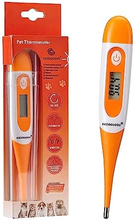 Digital Pet Thermometer (Termometro) for Accurate Fever Detection, Suitable for Cats/Dogs/Horse/Veterinarian, Waterproof Pet Thermometer, Fast and Accurate Measurements in 20 Seconds