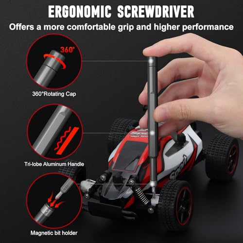Image of SHARDEN Precision Screwdriver Set for Electronic Repair 60 in 1 | Small Screwdriver Set, Magnetic Repair Tool Kit for Laptop, iPhone, Cell Phone, PC, MacBook, Computer, PS5, Glasses, Watch