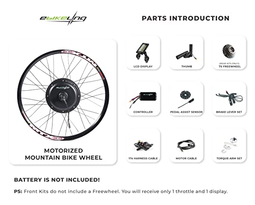 Ebikeling Waterproof Ebike Conversion Kit For Electric Bike 29" Rear Wheel Electric Bicycle Hub Motor Kit With Mountain Bike Rim 1500W 1200W 750W 500W Electric Bike Conversion Kit #TOP3