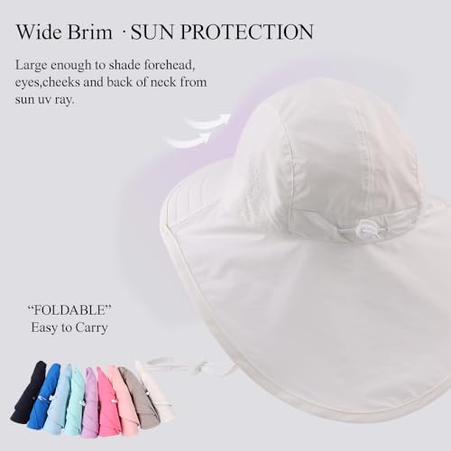 Toddler Summer Hat with Neck Flap Waterproof Kids Swim Hat Baby UV Protection Sun Hats Beach Cap for Boys Girls4