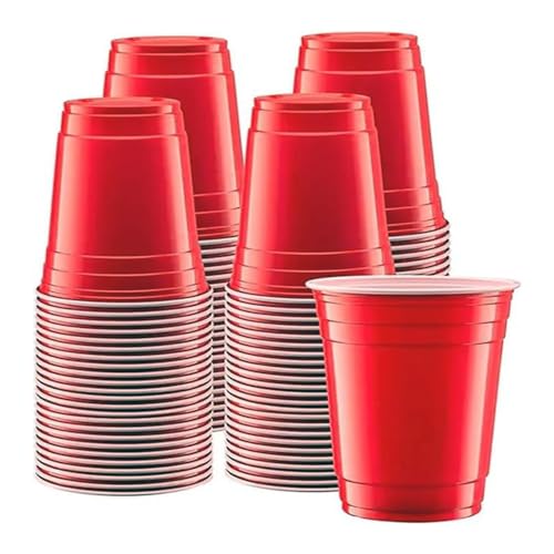 Ayn Al Madina 16oz Pack of 50 - Beer Glasses - Plastic Disposable Recyclable & Reusable – Drinking Cups for Parties & All Types of Events – Sturdy & Waterproof