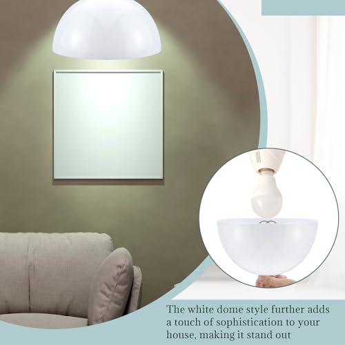 Image of Marsui 4 Pcs Clip on Dome Lamp Shade for A-type Bulb, 7 5 /8 inch Diameter x 4 1 /10 inch Height Ceiling Shade, Soft Glow Easy Clean Light Cover for Basement Hallway (Classic,Black Clip)