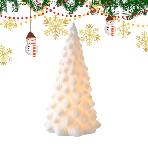 Albero di Natale da tavolo in ceramica, illuminato, decorazione...