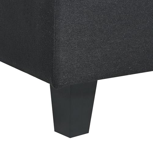 Beliani Fabric 1-Seat Section Armchair Seat Padded with Throw Cushion Black Unstad - Image 5