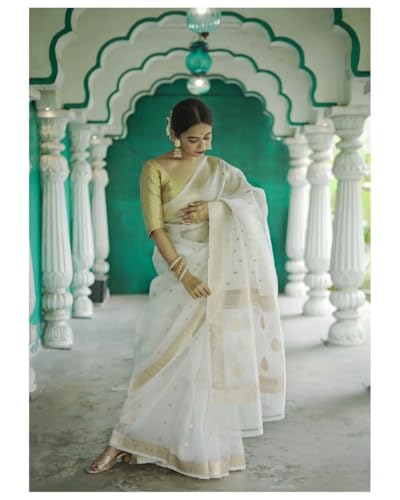 Image of Flosive Women's Cotton Saree With Blouse Piece