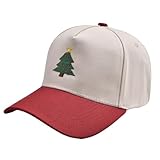 gissroys berretto da baseball traspirante con albero di natale ricamo istantanee regolabili per adulti unisex party sentieri della testa dell'albero di natale sticker baseball cap, colore: rosso