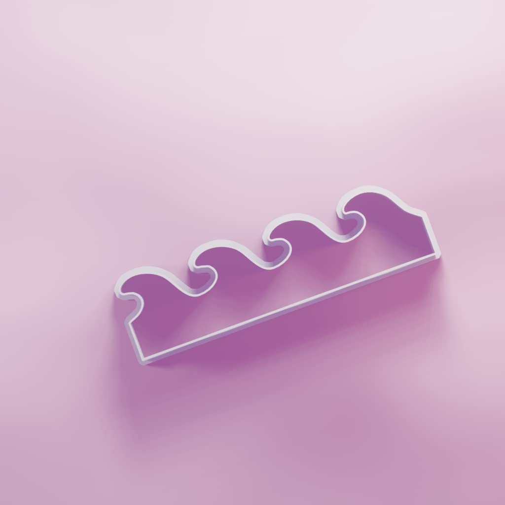 Wave Pattern Cookie Cutter - 3 Sizes, White, 10cm - Image 3