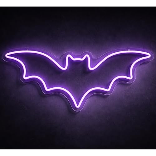 Sweet Dream Code Neón Murciélago LED Grande (50x20 cm) | Cartel Luminoso Dimerizable Gaming Profesional | Decoración Setup Streamer