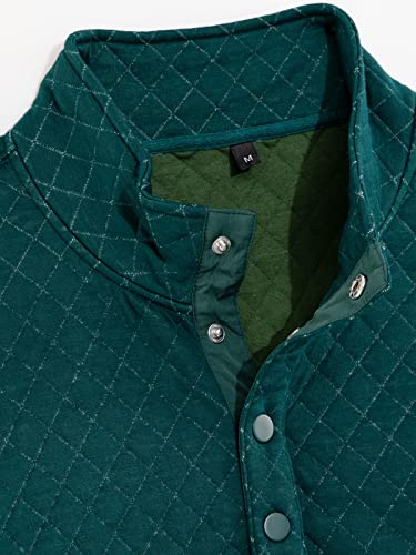 Hacikis Mens Quilted Long Sleeve Sweatshirt Quarter Snap Outdoor Fleece Pullover Shirt3