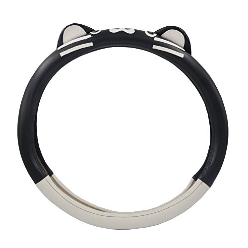 A.B Crew Advanced PU Leather Cute Car Steering Wheel Cover Wrap Car Interior Trim(Cat)