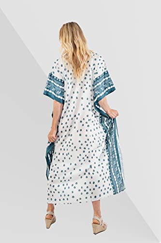Image of Miss Lavish London Short Caftan Beach Dress, Plus Size African Kaftan, Womens Resort Wear